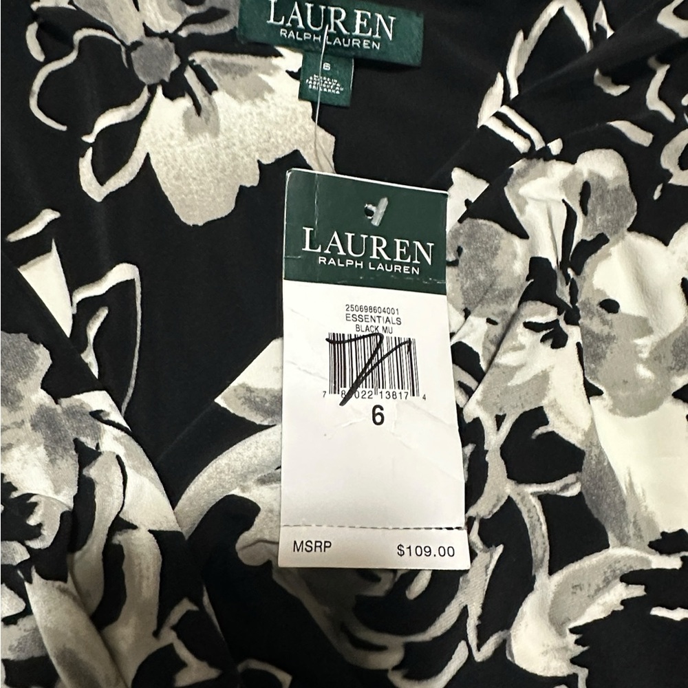 NWT Lauren Ralph Lauren Elegant Long Sleeve
Black and White Floral Dress Size 6 - Picture 14 of 14